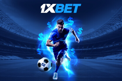 Wolverhampton Wanderers - Luton Town - stylised footballer in 1xBet colours