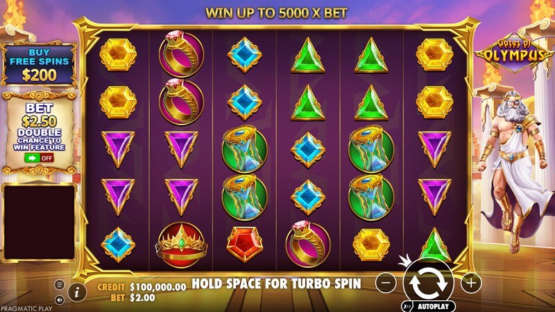 Gates of Olympus gameplay with Zeus and orb effects