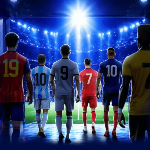 لاعبو كرة قدم يدخلون أرض الملعب قبل انطلاق المباراة — بطولة اسبانيا. مثال 2026