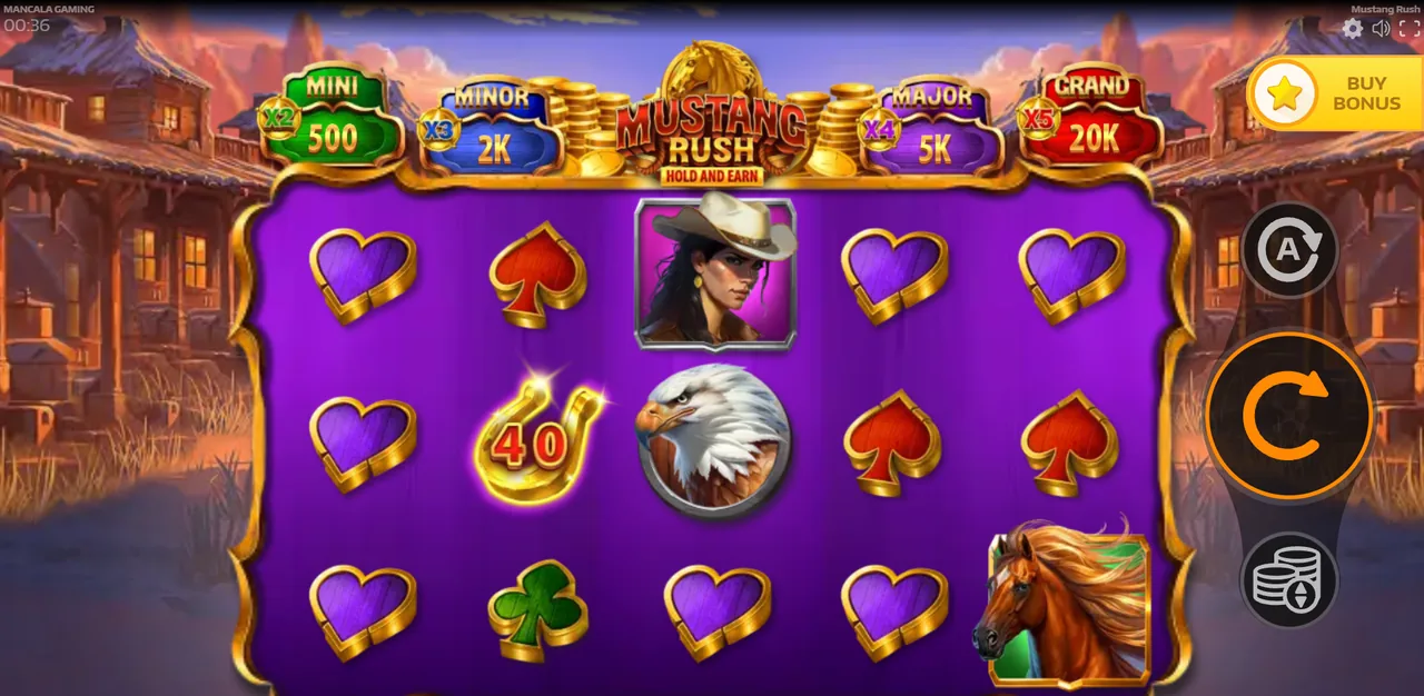 Mustang Rush - rouleaux après un tour