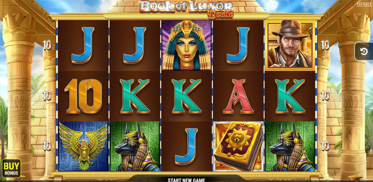 Book of Luxor Double - grille en cours de partie