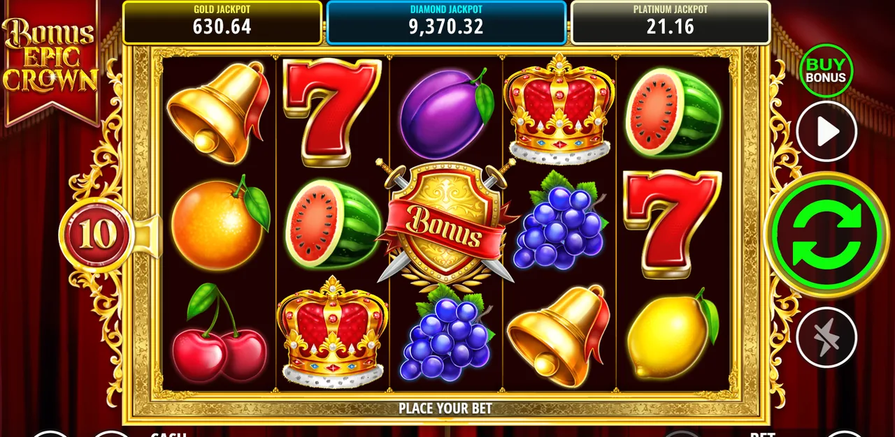 Bonus Epic Crown - écran de jeu