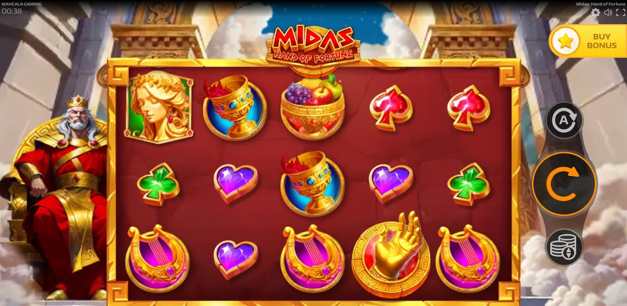 Midas: Hand of Fortune - rouleaux après un tour
