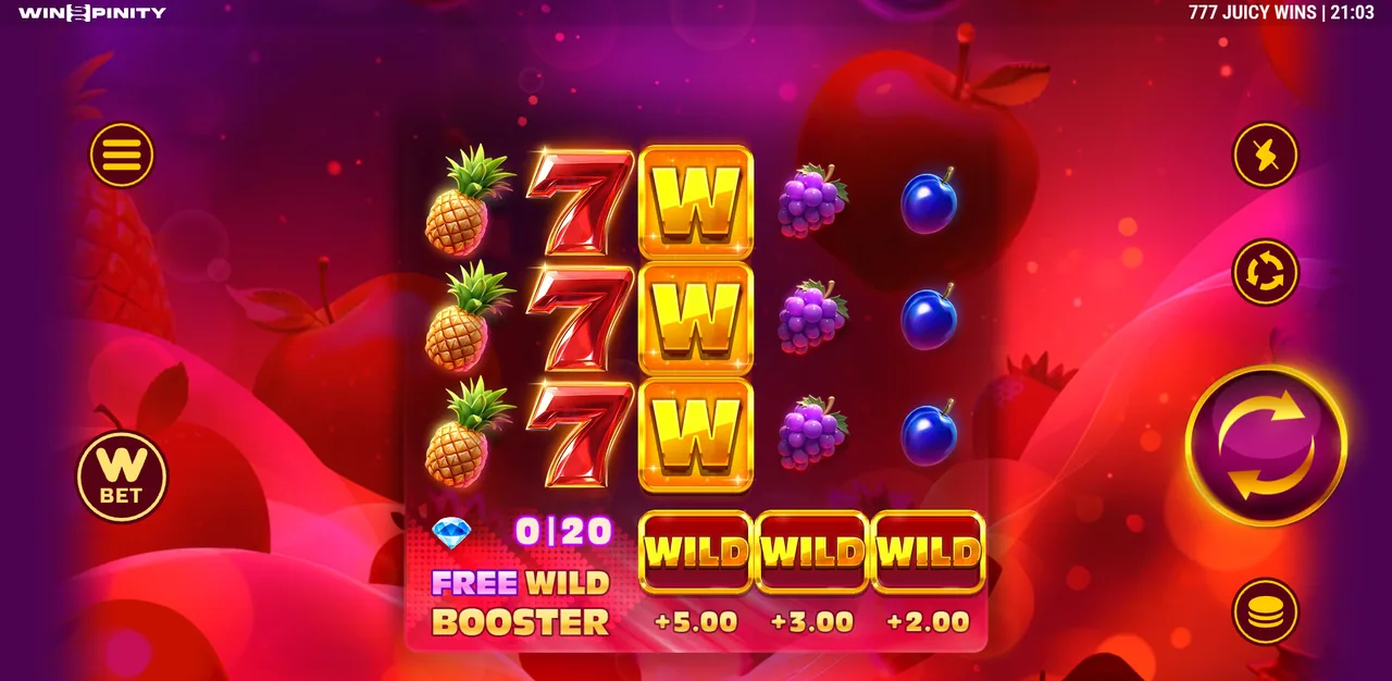 777 Juicy Wins - écran de jeu