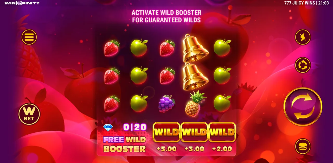 777 Juicy Wins - rouleaux après un tour