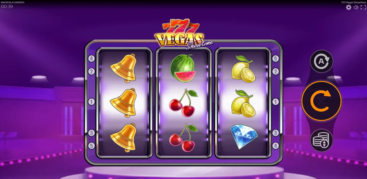 777 Vegas Showtime - rouleaux après un tour