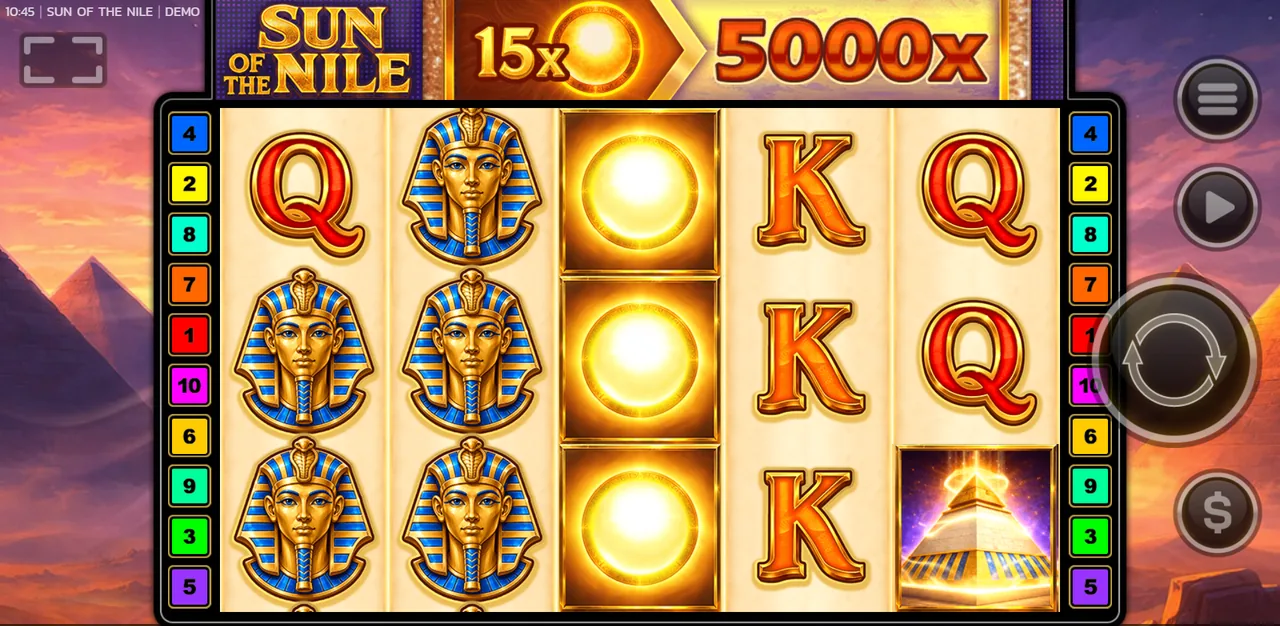 Sun Of The Nile - grille en cours de partie