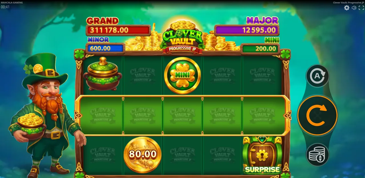Clover Vault: Progressive JP - grille en cours de partie