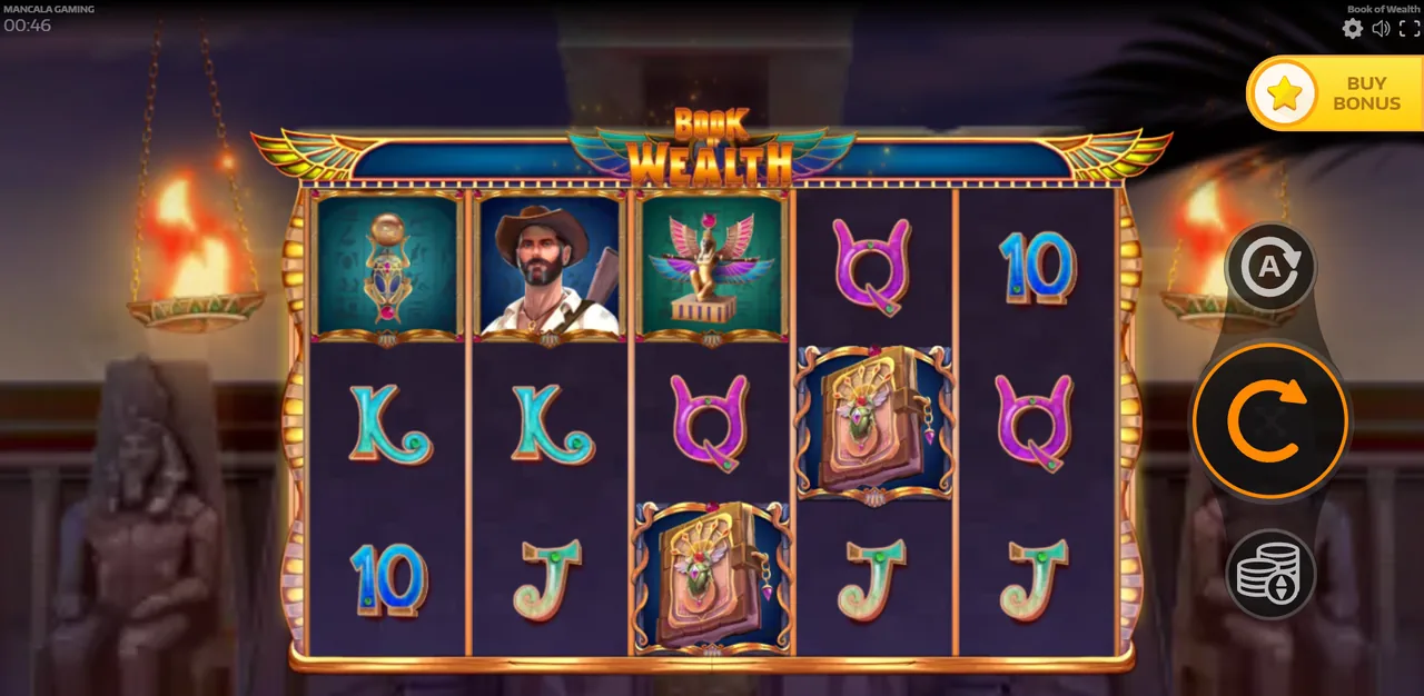 Book of Wealth - grille en cours de partie