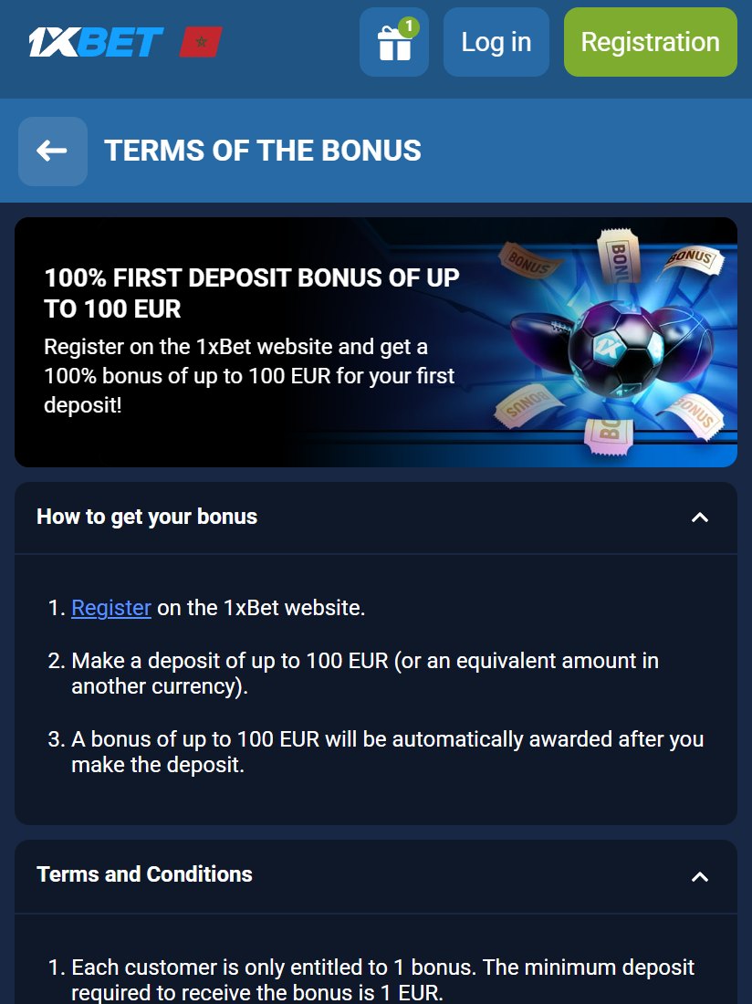 First deposit bonus offer card with how to get the bonus
