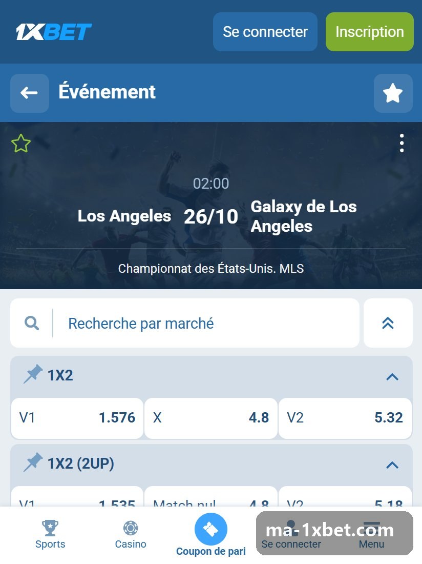 USA. MLS: markets of one game on its page