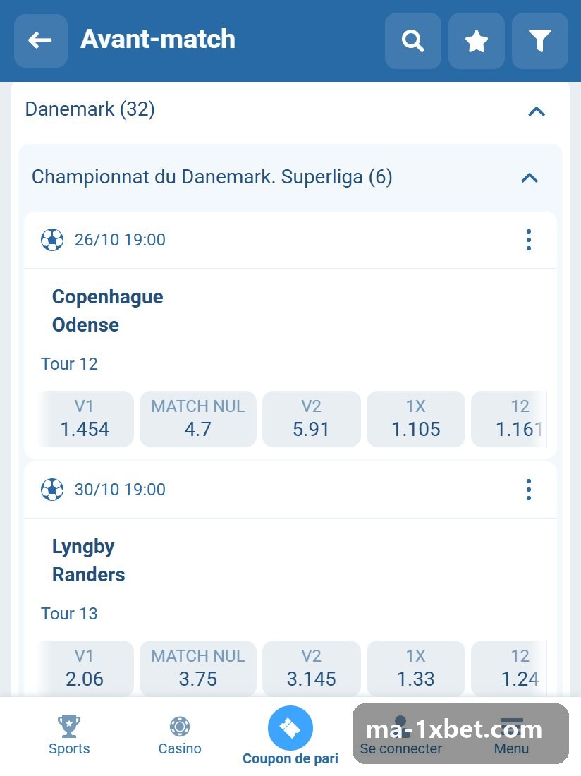 Denmark. Superliga: Danish Superliga fixtures in the line