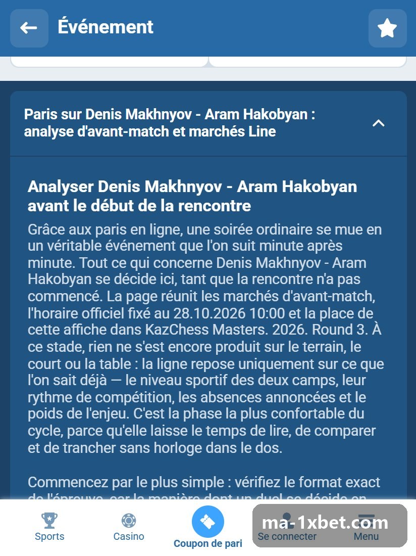 Denis Makhnyov - Daniil Dubov : zone de texte sous les marchés de la fiche