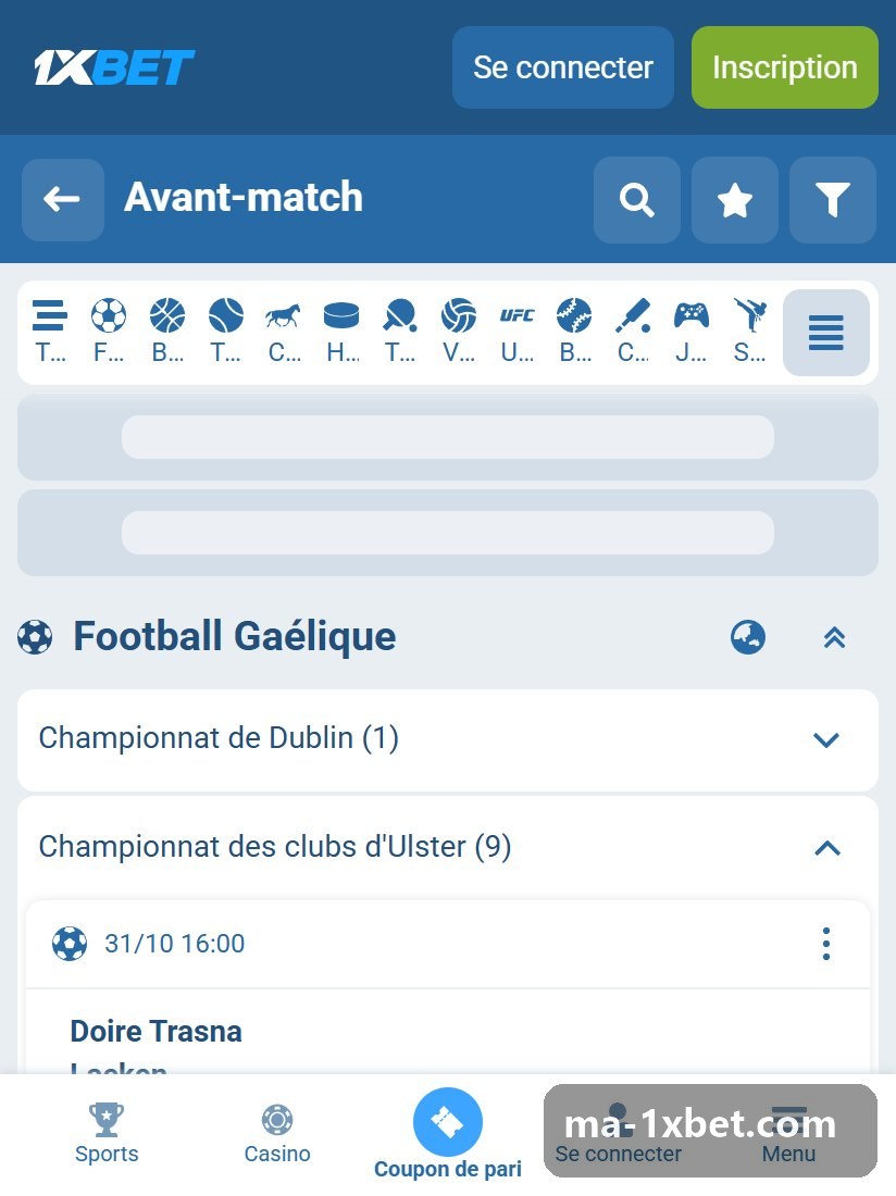 Ulster Junior Championship : groupe déplié dans la liste, première affiche avec sa date et son heure